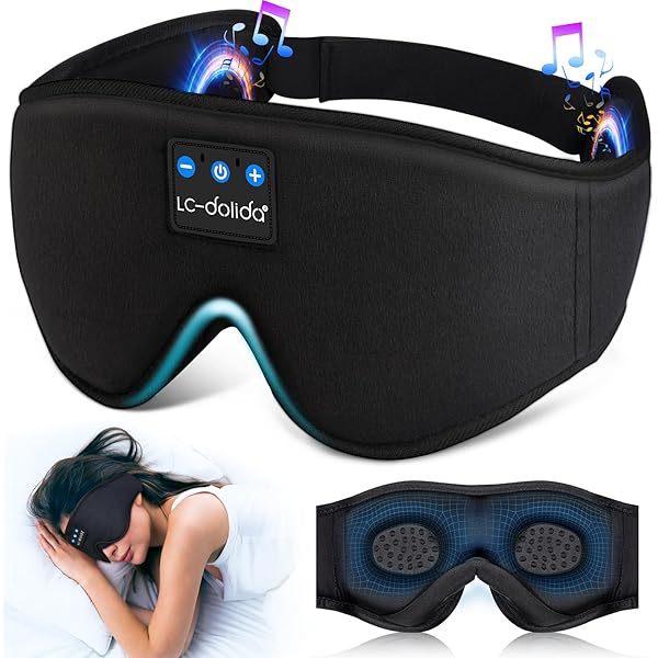 Auriculares para dormir, máscara para dormir 3D con Bluetooth, máscara para dormir con música inalámbrica, auriculares para dormir para quienes duermen de lado