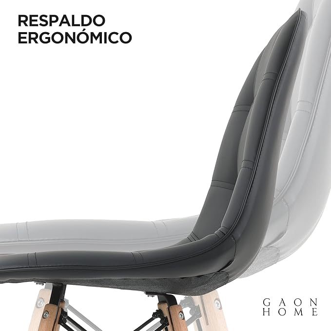 Silla de Comedor, Oficina, Sala de Estar Estilo Minimalista (Negro.)
