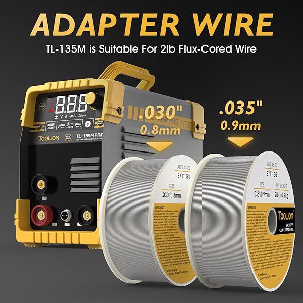 135A MIG Welder Flux Core 110V MIG Soldador sin gas MIG/Lift TIG/Stick Máquina de soldadura 3 en 1 IGBT DC Inversor con visualización LCD Soldador MIG de flujo 135A 110V