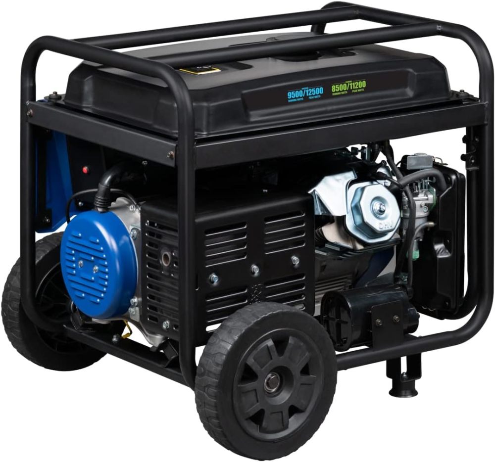 Generador portátil de 12500 W, Doble Combustible, Arranque eléctrico Remoto, Interruptor de Transferencia, Alimentado por Gas y propano