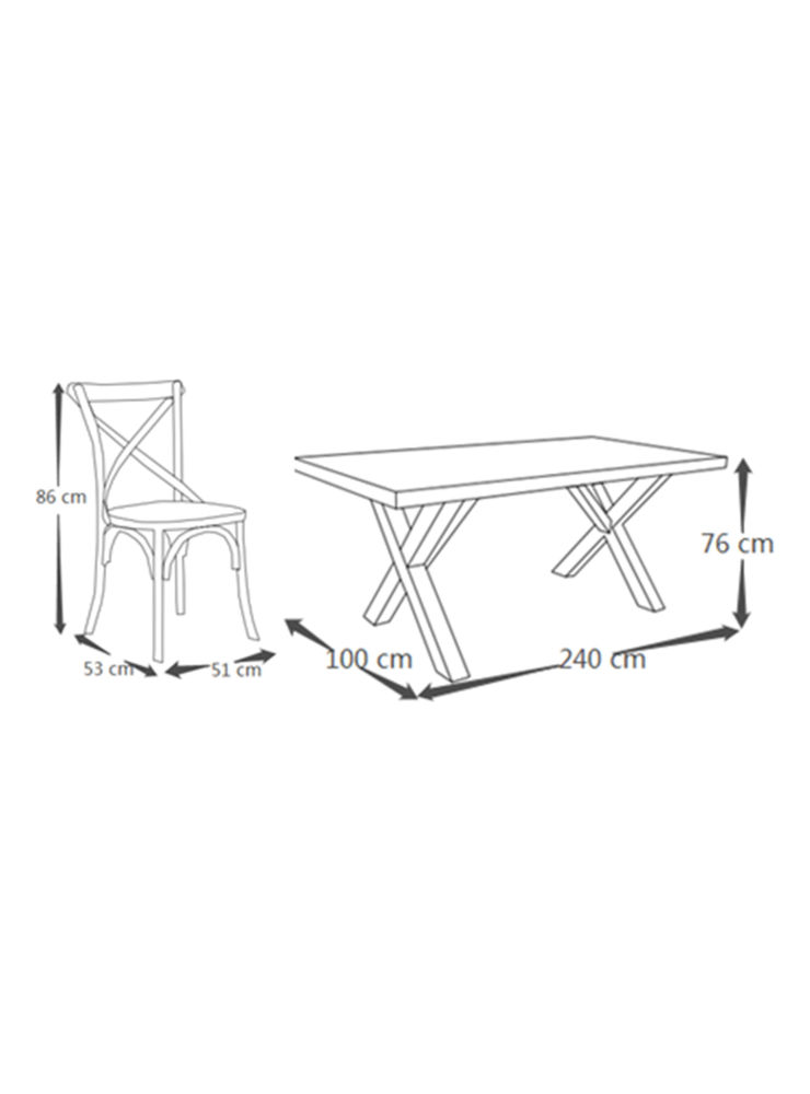 Juego de Comedor Pamela Madera 8 Sillas Rattán