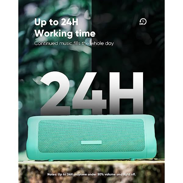 Altavoz Bluetooth con sonido HD, inalámbrico portátil, resistente al agua IPX5, hasta 24 horas de reproducción, emparejamiento TWS, BT5.3