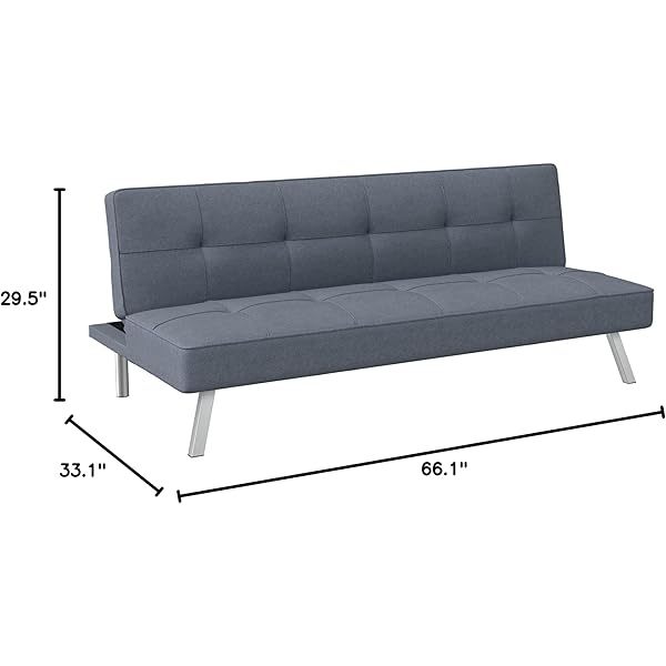 Serta Rane Convertible Sofa Lounger Microfiber Light Grey Full Light Gray Modern