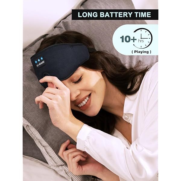 Auriculares para dormir, máscara para dormir 3D con Bluetooth, máscara para dormir con música inalámbrica, auriculares para dormir para quienes duermen de lado