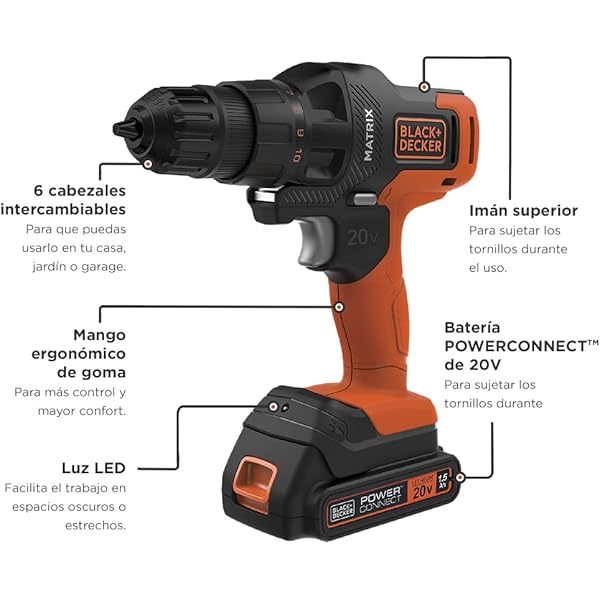 BLACK+DECKER  Juego de Herramientas 6 Piezas MTX20K6A-B3