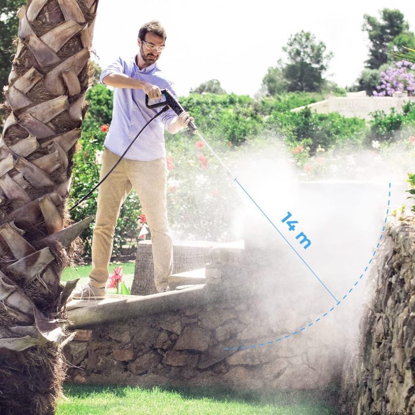 Hidrolimpiadora de Alta Presión HydroBoost 1400 Essential. 1400W, Hogar, Jardín o Coche, Caudal de 408l/h, Presión 105 Bares, Bomba de Aluminio, Radio de acción 9m 1400 W 1 Boquilla + Botella jabón