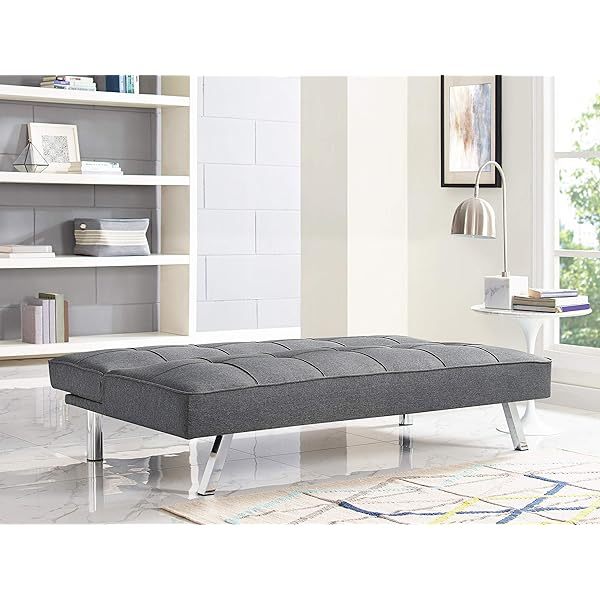 Serta Rane Convertible Sofa Lounger Microfiber Light Grey Full Light Gray Modern