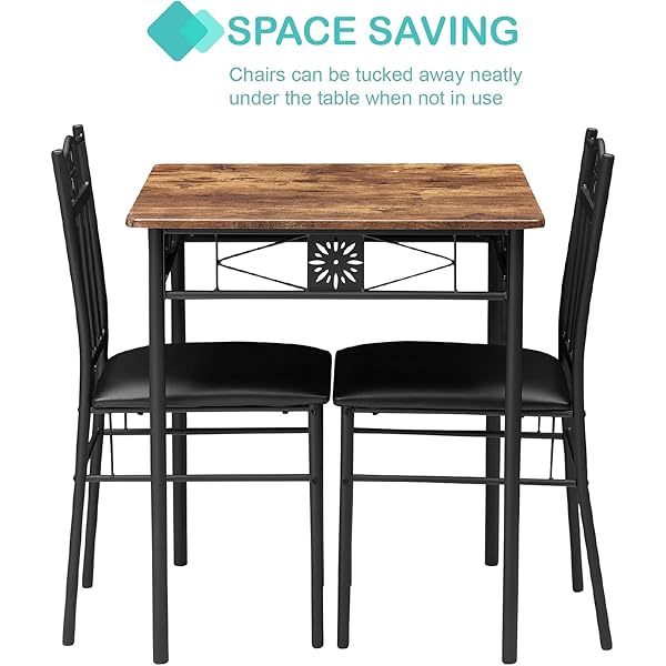 juego de mesa de comedor con mesa de vidrio para 4, Negro
