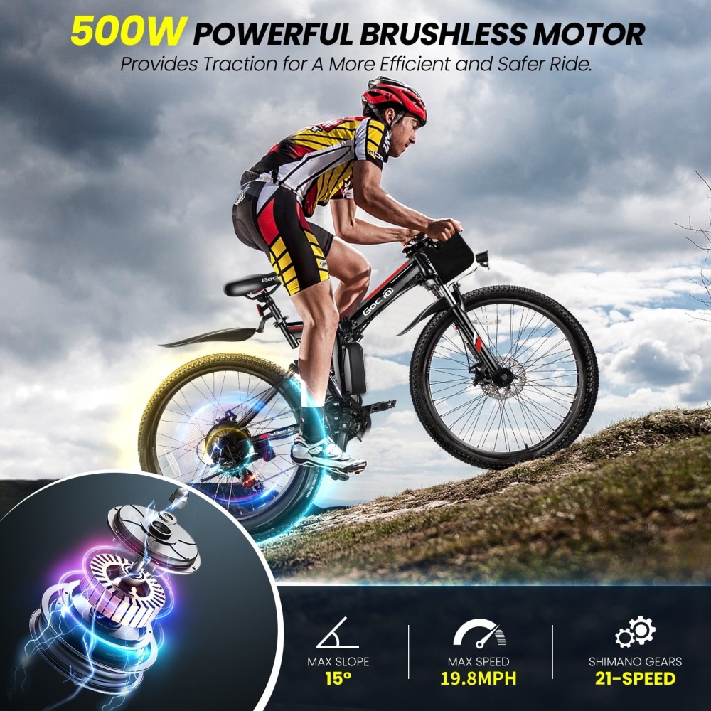 🔥 Bici Eléctrica Montaña PLEGABLE 500W - Autonomía 50km - ¡Envío Gratis!