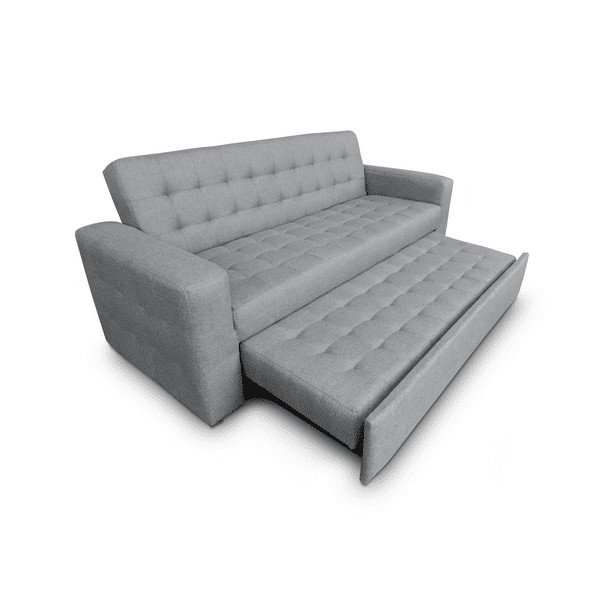 Sofá cama Matrimonial Moderno Plegable en Lino Gris Claro Sofa cama Matrimonial en Lino