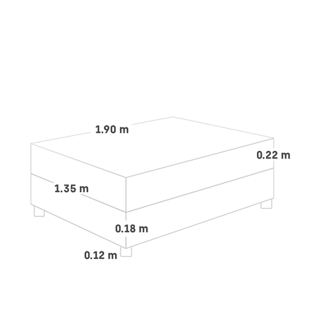 Pack Cama Palmera 2 Plazas + Sofá Cama + Cabecera con Veladores