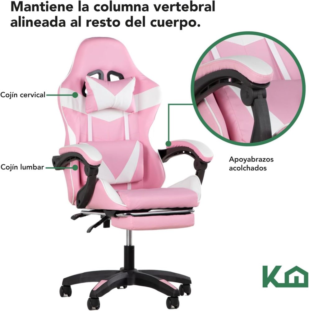 Silla ergonómica reclinable para juegos