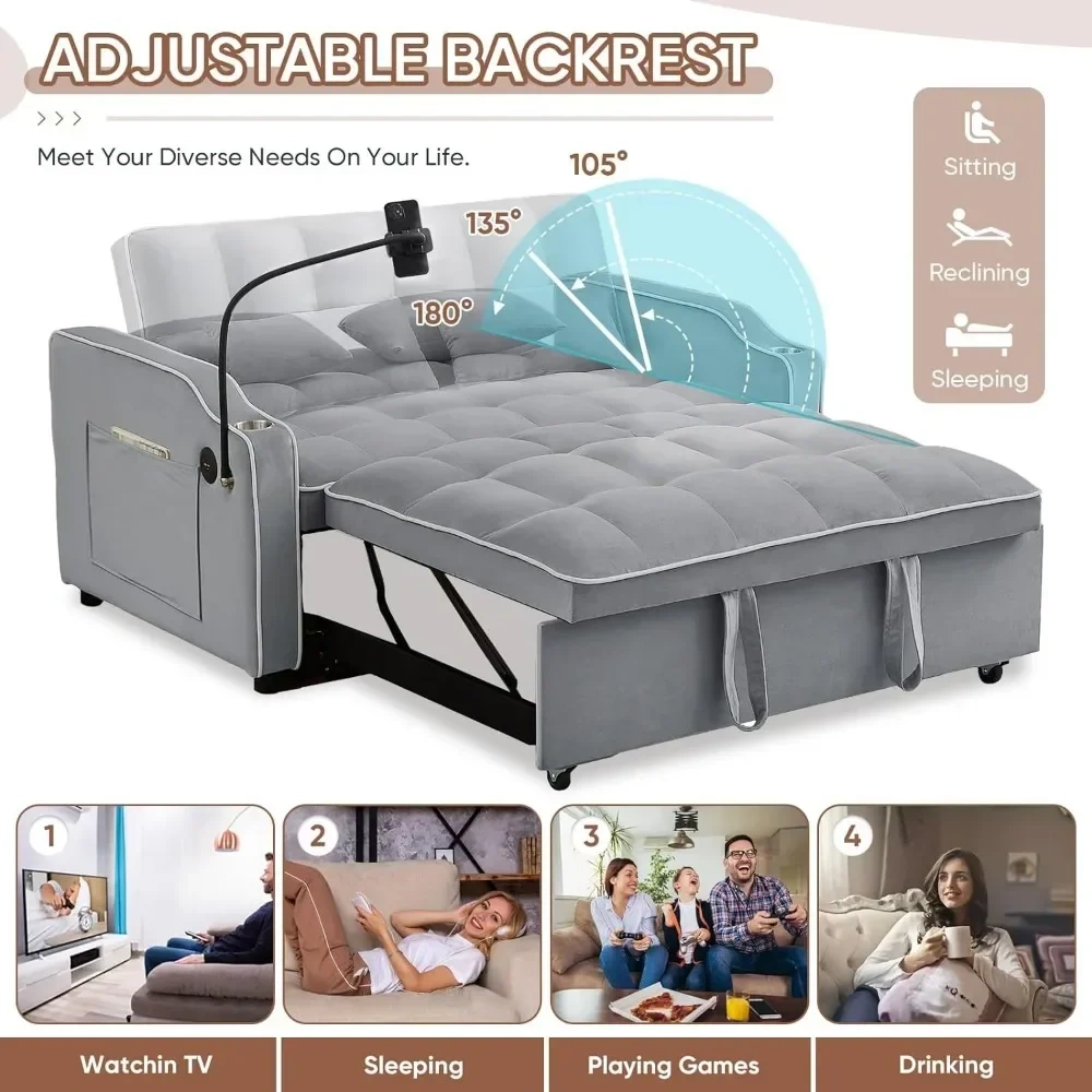 El sofá cama 3 en 1 es compatible con sofás de sala de estar con dos dispositivos de puerto diferentes.