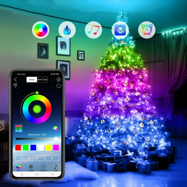 Guirnalda de luces LED de Navidad, lámpara de cortina de boda con Control remoto, USB, compatible con Bluetooth, 5/10/20M