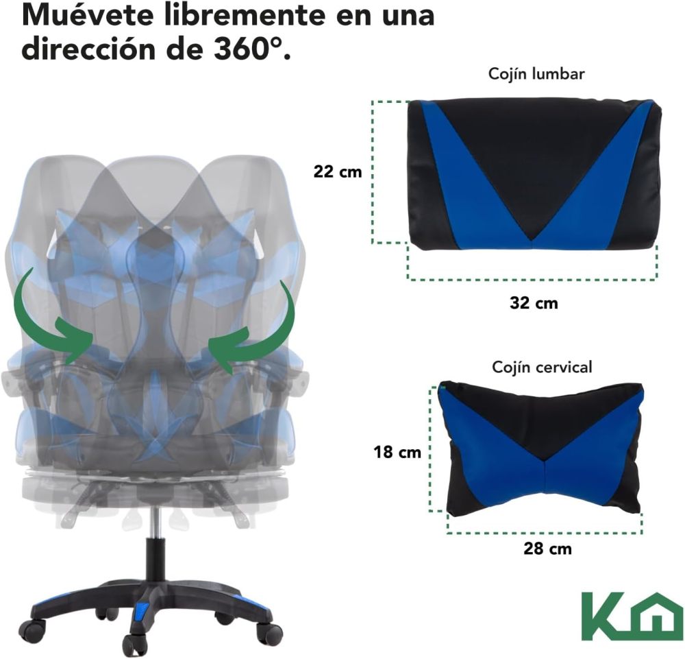 Silla ergonómica reclinable para juegos