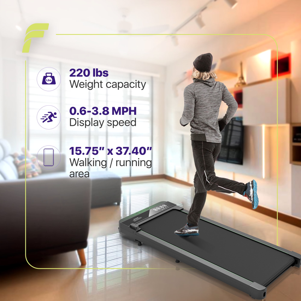 Cinta de correr para debajo del escritorio con plataforma para caminar con inclinación para hacer ejercicio en casa y en la oficina