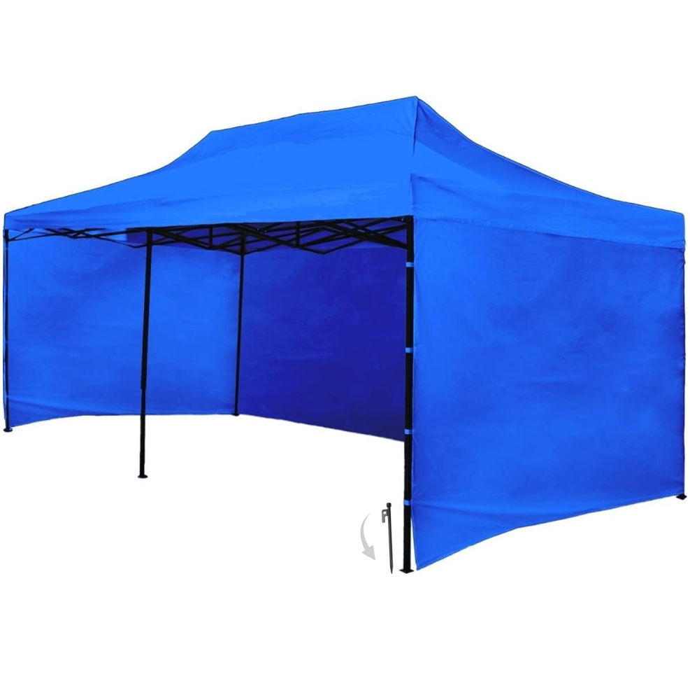 Carpa Plegable Toldo 6x3m Paredes Jardin Auto Lona Impermeable Resistente Excelente Calidad Azul