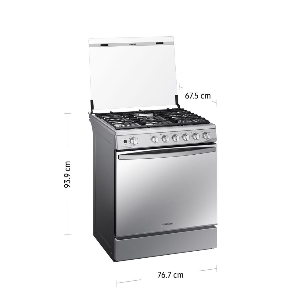 Cocina a Gas , 5 hornillas Mirror Look