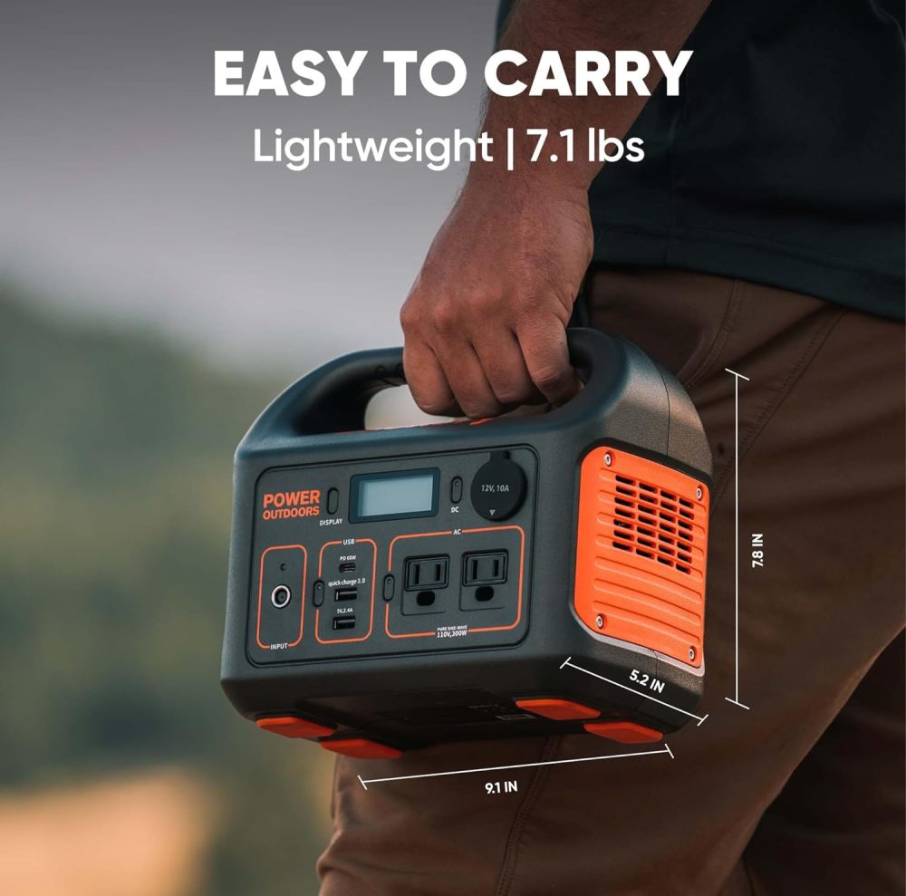 Central eléctrica portátil Explorer 300, batería de litio de respaldo de 293 Wh, toma de corriente alterna de onda sinusoidal pura de 110 V/300 W, generador solar