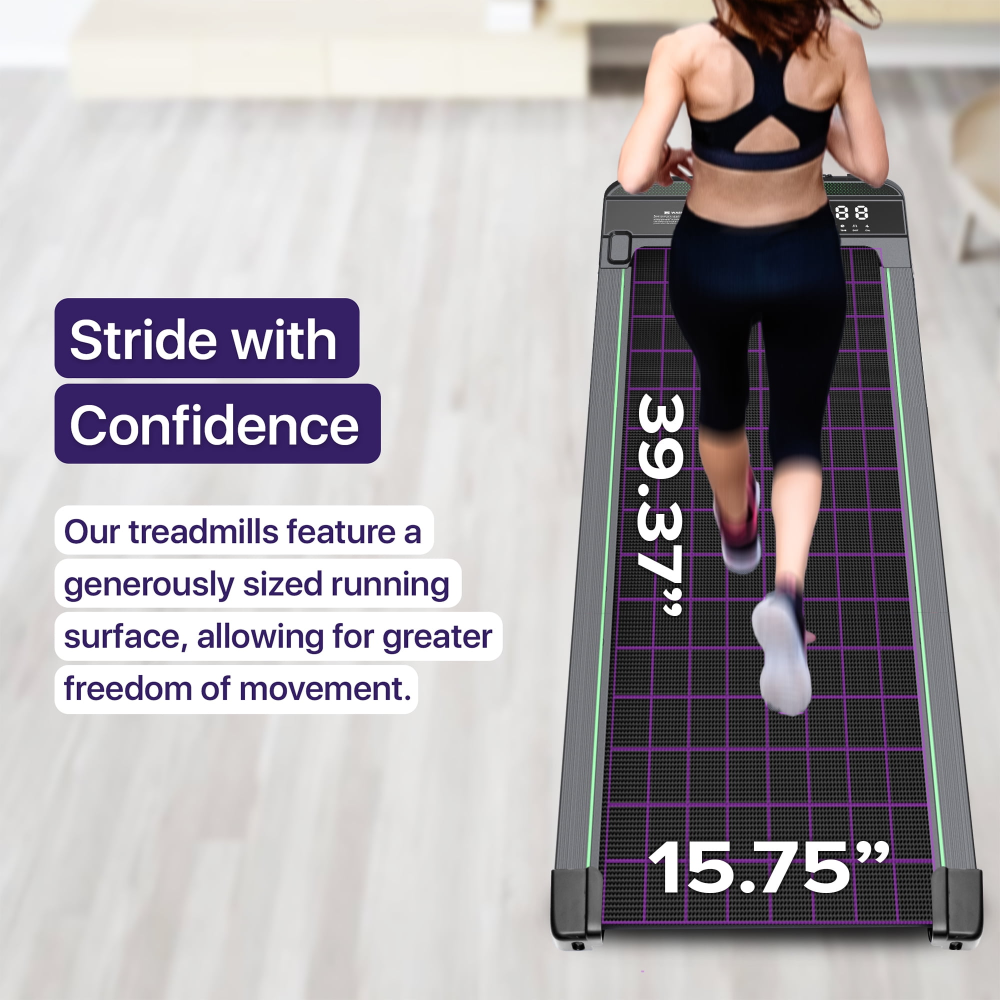 Cinta de correr para debajo del escritorio con plataforma para caminar con inclinación para hacer ejercicio en casa y en la oficina