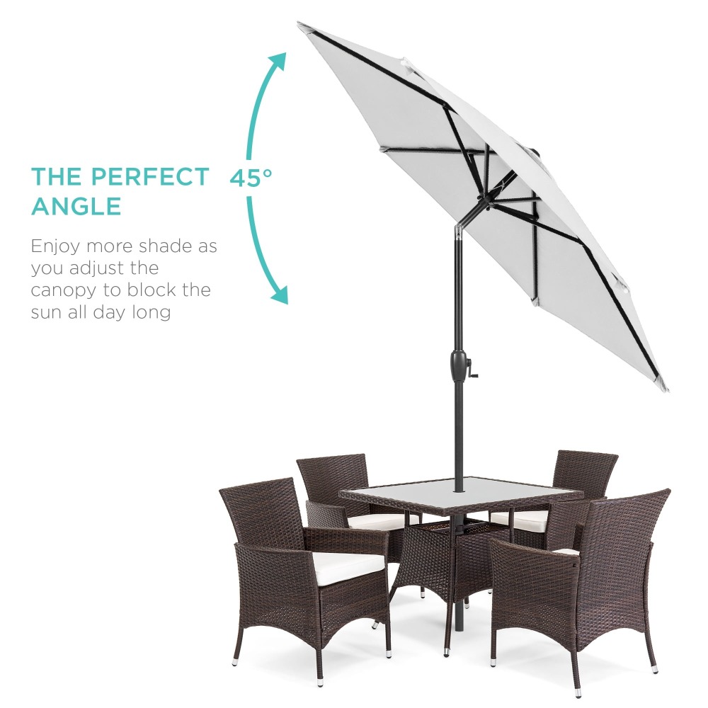 🔥 OFERTA: Sombrilla Exterior 2.3m EXTRA RESISTENTE - Sistema Inclinación con 1 Botón + Manivela Suave - Best Choice
