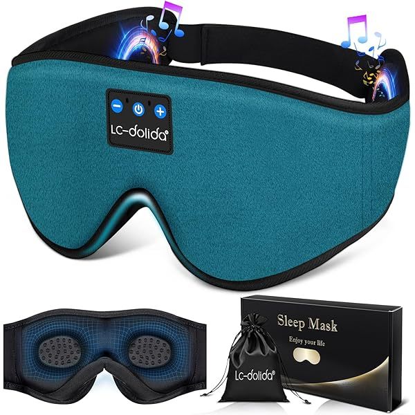 Auriculares para dormir, máscara para dormir 3D con Bluetooth, máscara para dormir con música inalámbrica, auriculares para dormir para quienes duermen de lado