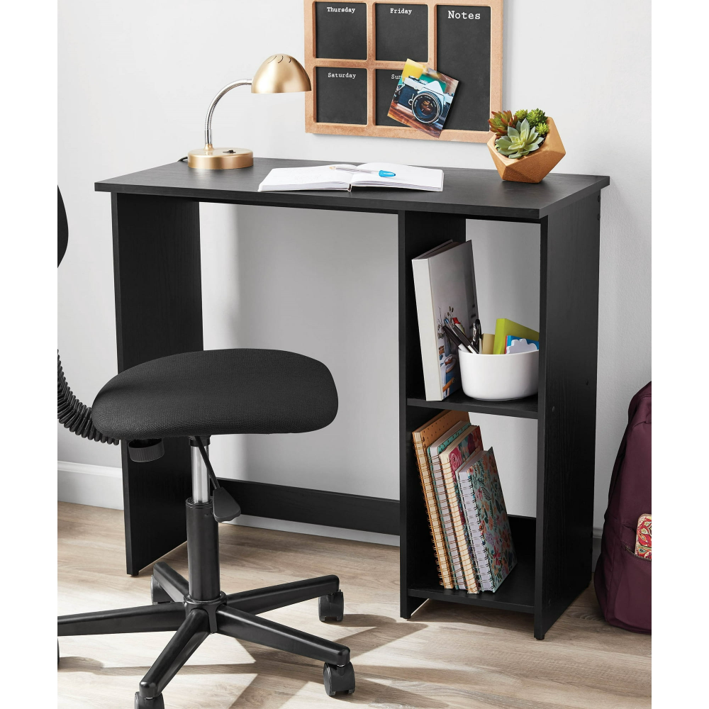 Escritorio, acabado en roble negro auténtico/acabado blanco