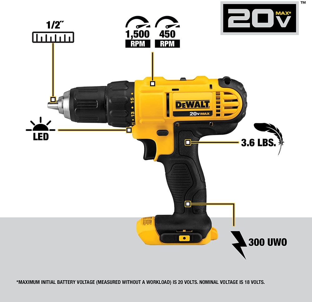 💕Promoción de aniversario por tiempo limitado ya disponible Kit Taladro Atornillador y Llave de Impacto 20V MAX DCK240C2