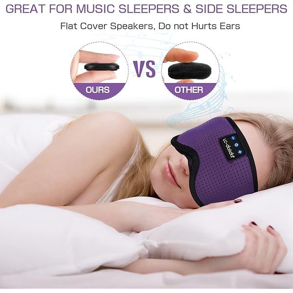 Auriculares para dormir, máscara para dormir 3D con Bluetooth, máscara para dormir con música inalámbrica, auriculares para dormir para quienes duermen de lado