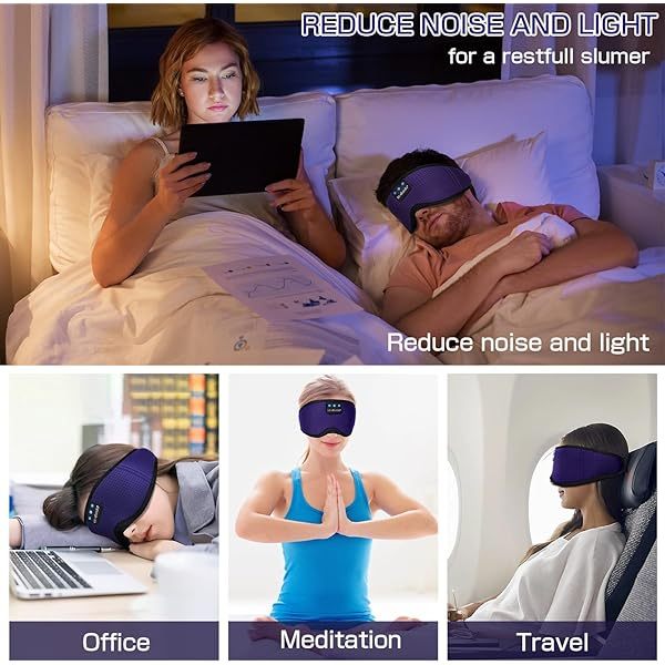 Auriculares para dormir, máscara para dormir 3D con Bluetooth, máscara para dormir con música inalámbrica, auriculares para dormir para quienes duermen de lado