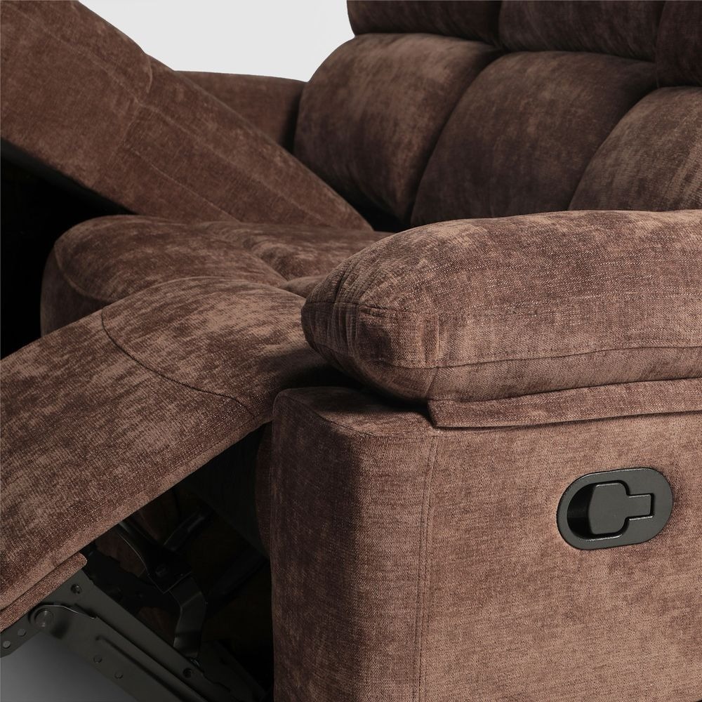 Seccional Liam Reclinable Con Almacen Marron