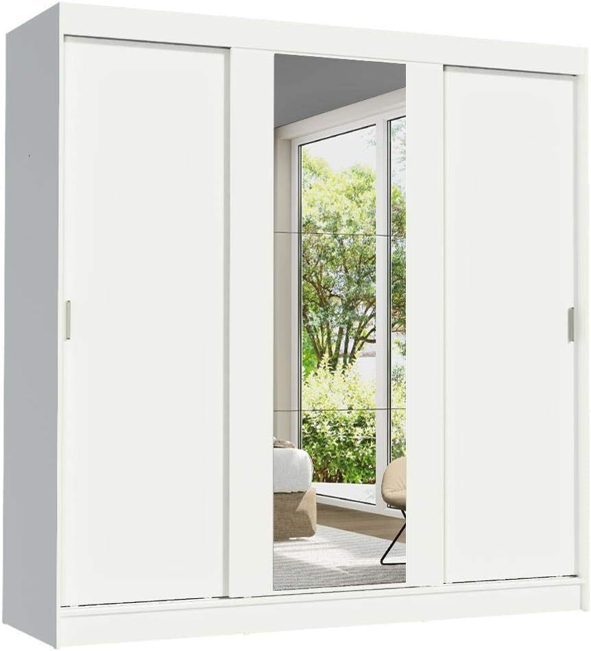Ropero Closet con 3 Puertas y 1 Espejo Reno - Blanco