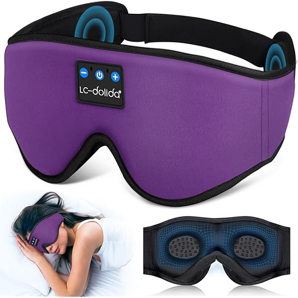 Auriculares para dormir, máscara para dormir 3D con Bluetooth, máscara para dormir con música inalámbrica, auriculares para dormir para quienes duermen de lado
