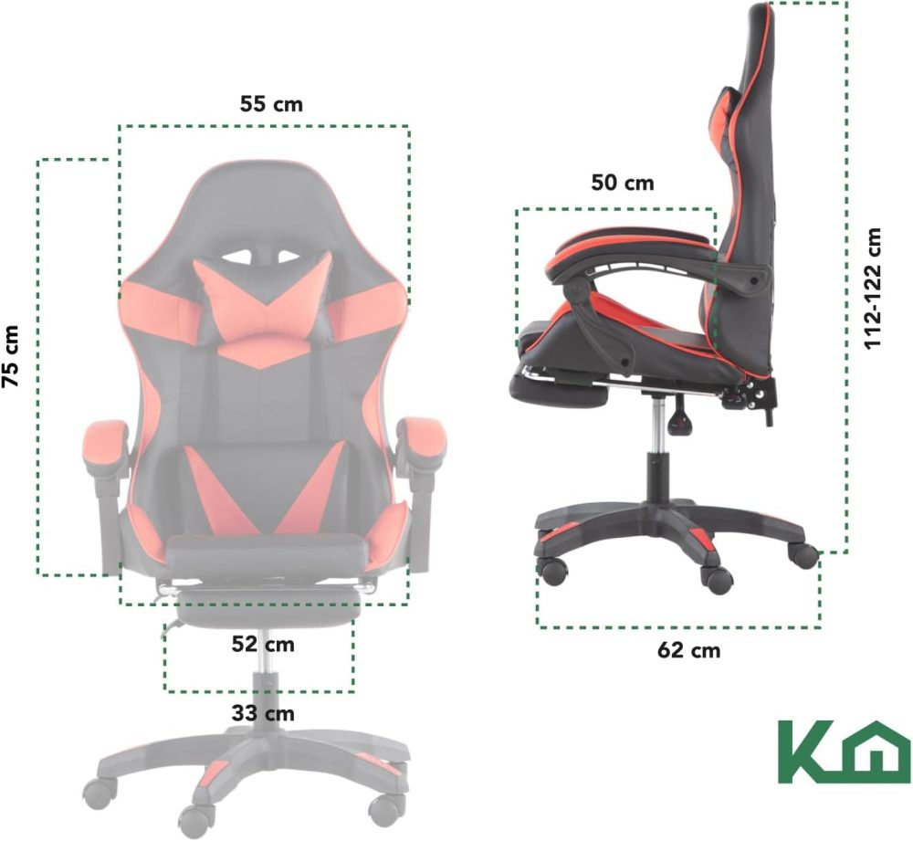 Silla ergonómica reclinable para juegos