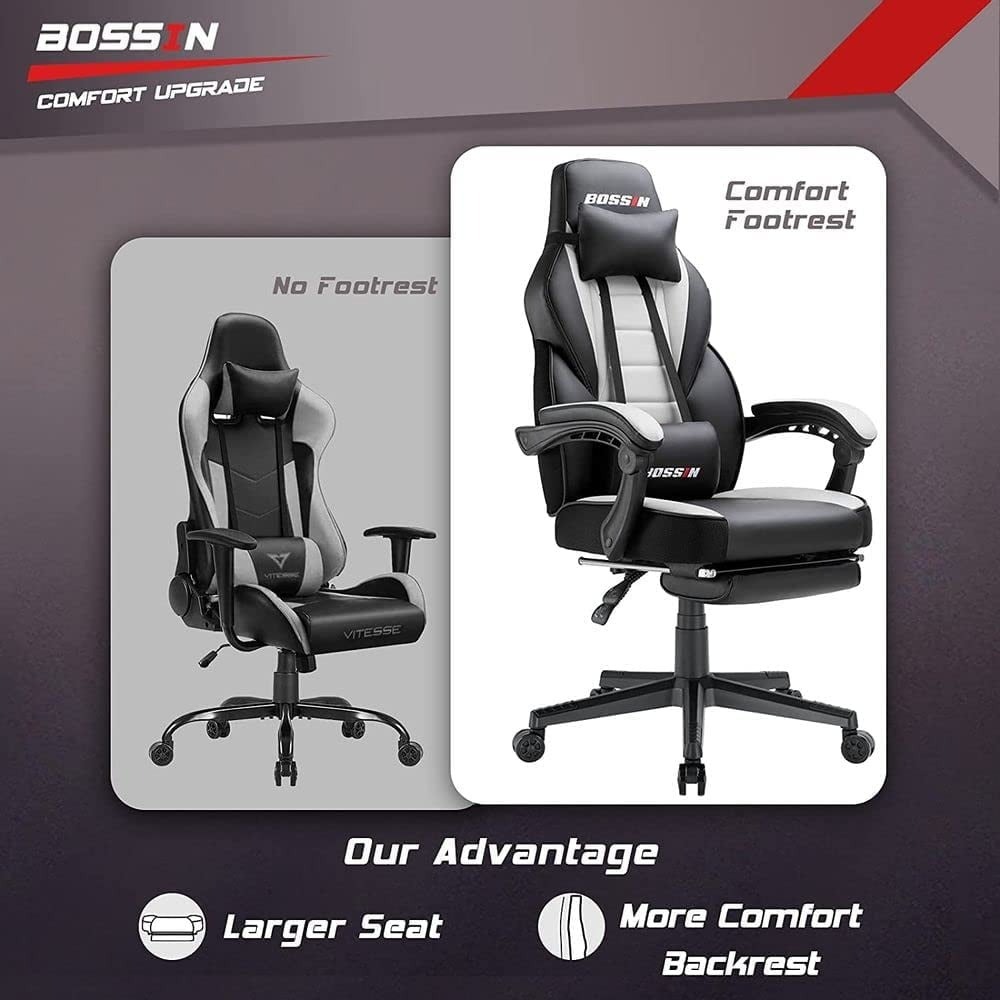 🔥 SILLA GAMER PREMIUM Waleaf - Respaldo Alto XL + Reposapiés Ajustable - Soporte Lumbar - ¡Envío Gratis!