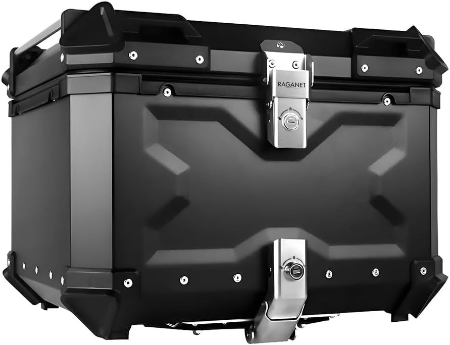 Cajuela Profesional para Motocicletas, Maletero de Moto con Interior Forrado de Vinil, Cerradura de Doble Bloqueo, Esquinas Reforzadas, Medidas: 42cm X 34cm, Incluye Material de Montaje