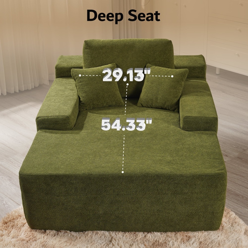 Sillón Chaise Lounge Gigante Ovios 170x122cm - Sofá Cama Ultra Cómodo de Pana, Sin Montaje, Para Salón