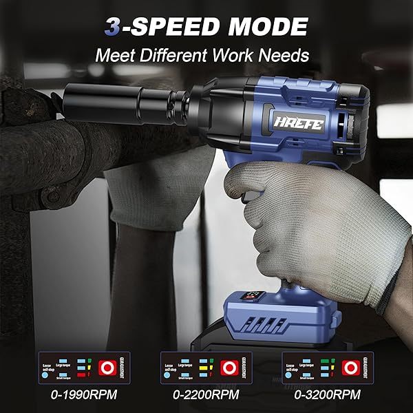Juego de taladro de impacto eléctrico o herramientas con llave de impacto inalámbrica de 1/2 pulgada y 405 ft-lbs (550 Nm)