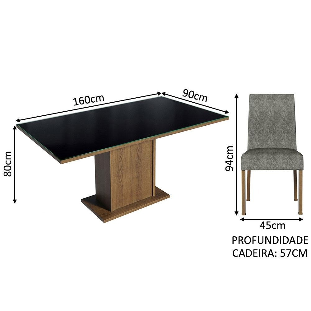 Juego De Comedor Alexis Con 6 Sillas Marrón/Negro/Plata