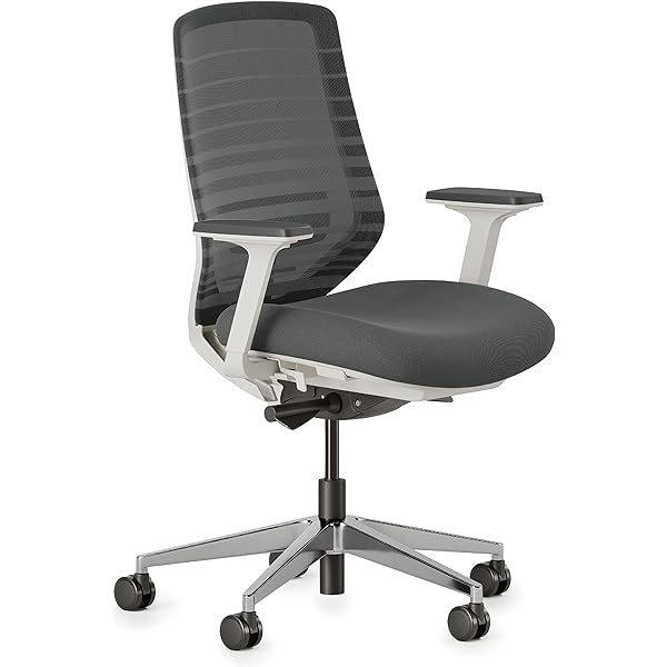 Silla ergonómica: una silla de escritorio versátil con soporte lumbar ajustable, respaldo de malla transpirable y ruedas suaves