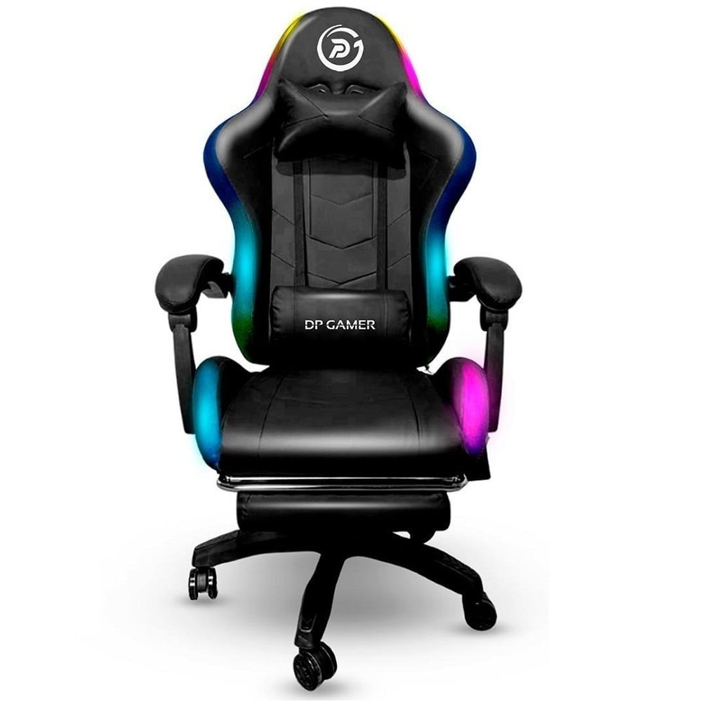 SILLA GAMER NEGRO DP PRO-LB LUZ RGB BLUETOOTH MASAJEADOR COLOR
