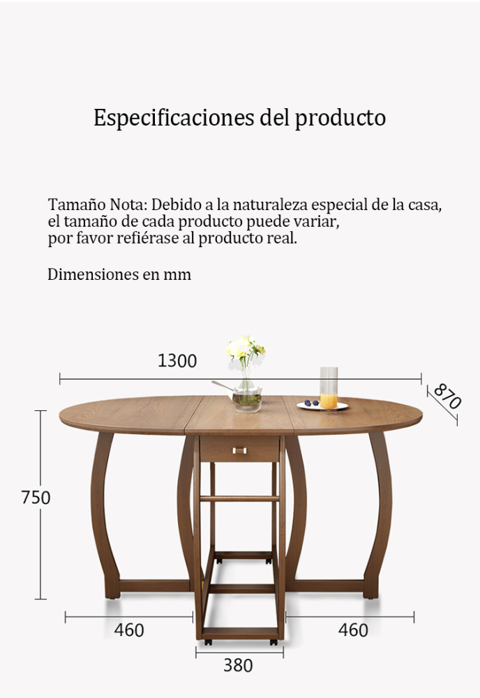Mesa de comedor plegable Mesa de comedor pequeña Mesa de comedor redonda telescópica y deformable Juego de sillas y mesa de comedor para ahorrar espacio