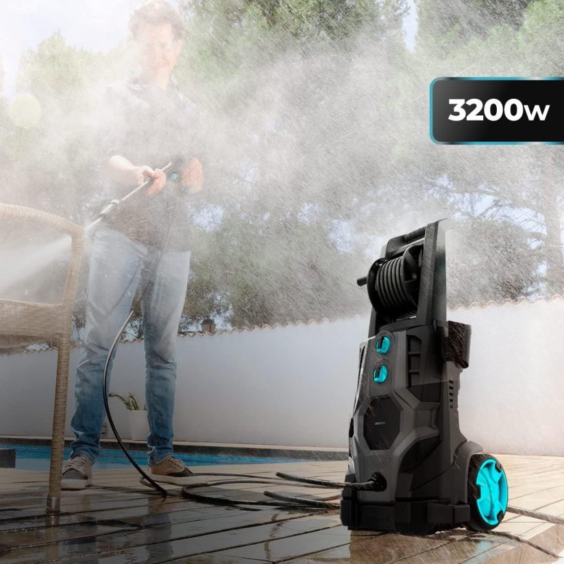 Hidrolimpiadora de Alta Presión HydroBoost 1400 Essential. 1400W, Hogar, Jardín o Coche, Caudal de 408l/h, Presión 105 Bares, Bomba de Aluminio, Radio de acción 9m 1400 W 1 Boquilla + Botella jabón