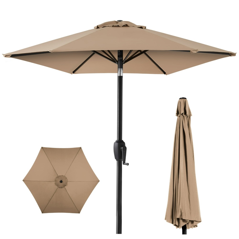 🔥 OFERTA: Sombrilla Exterior 2.3m EXTRA RESISTENTE - Sistema Inclinación con 1 Botón + Manivela Suave - Best Choice