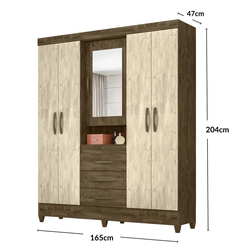 Armario Peru Avellana 204X165X47Cm