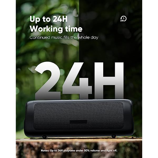 Altavoz Bluetooth con sonido HD, inalámbrico portátil, resistente al agua IPX5, hasta 24 horas de reproducción, emparejamiento TWS, BT5.3