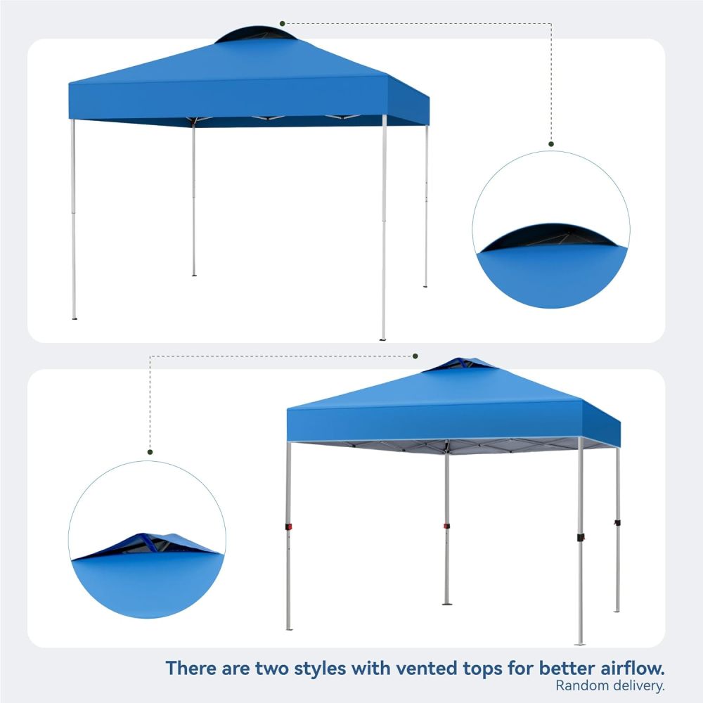 PHI VILLA - Toldo parasol con bloqueo UV de 4 x 4 m con kits de herramientas, pantalla de cenador para patio al aire libre, eventos de jardín, marrón