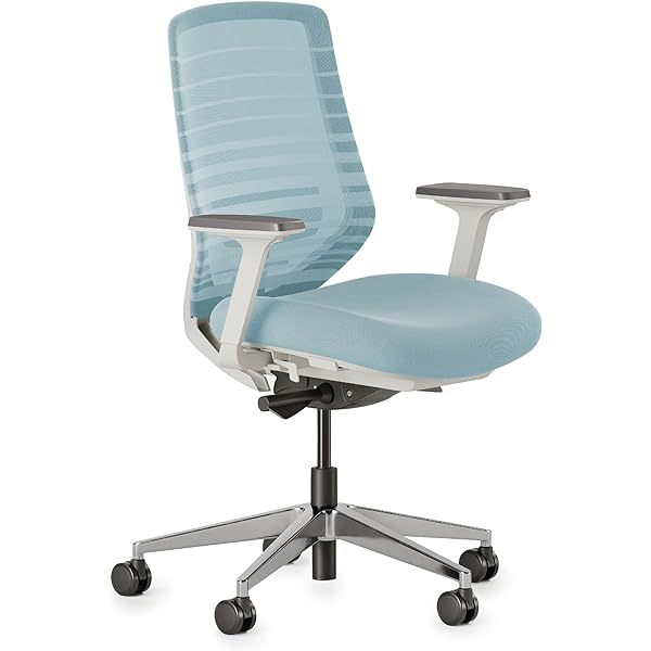 Silla ergonómica: una silla de escritorio versátil con soporte lumbar ajustable, respaldo de malla transpirable y ruedas suaves