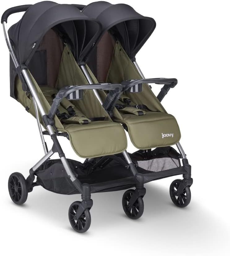 Joovy Kooper X2 carriola doble, carriola de viaje ligero, plegable compacto con bandeja