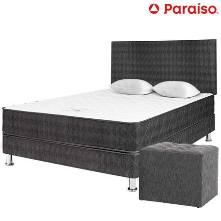 Dormitorio  Lifestyles 2 Plazas Charcol C/Puff + 2 Almohadas + 1 Protector